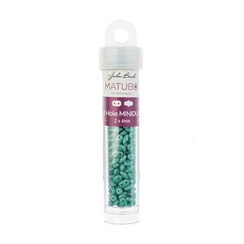 Matubo Czech Miniduo 2-Hole apx 13g Vials Turquoise Green Shades