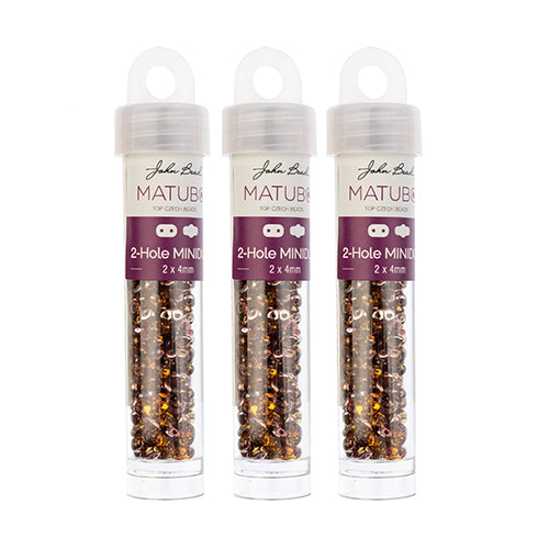 Matubo Czech Miniduo 2-Hole apx 13g Vials Topaz Shades