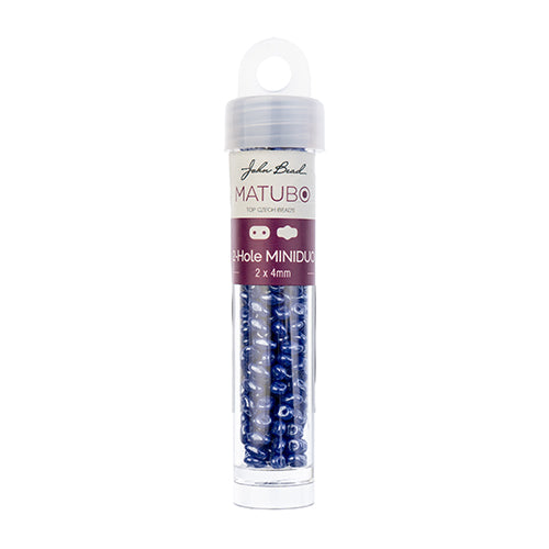 Matubo Czech Miniduo 2-Hole apx 13g Vials Opaque Blue Shades