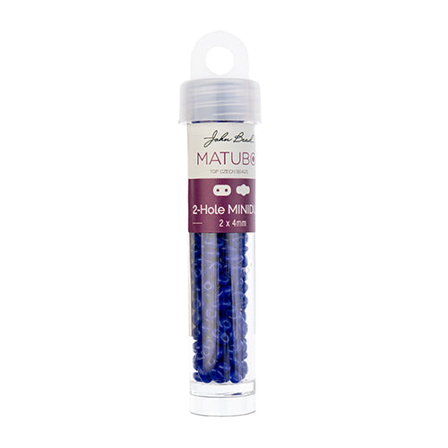 Matubo Czech Miniduo 2-Hole apx 13g Vials Opaque Blue Shades