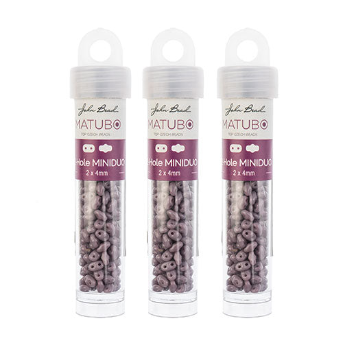 Matubo Czech Miniduo 2-Hole apx 13g Vials Opaque Violet