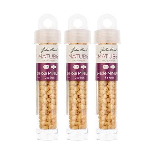 Matubo Czech Miniduo 2-Hole apx 13g Vials Opaque Ivory