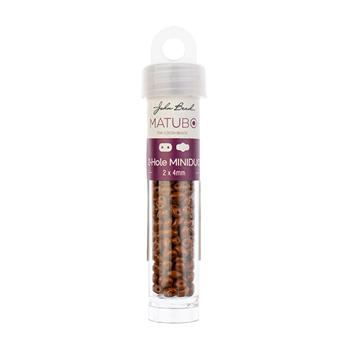 Matubo Czech Miniduo 2-Hole apx 13g Vials Opaque Chocolate