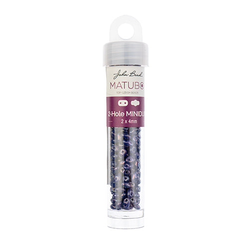 Matubo Czech Miniduo 2-Hole apx 13g Vials Opaque Blue Shades