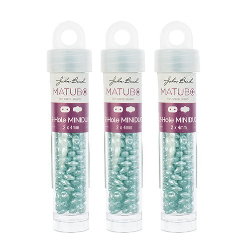 Matubo Czech Miniduo 2-Hole apx 13g Vials Silk Blue Opal