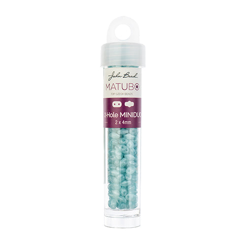 Matubo Czech Miniduo 2-Hole apx 13g Vials Silk Blue Opal