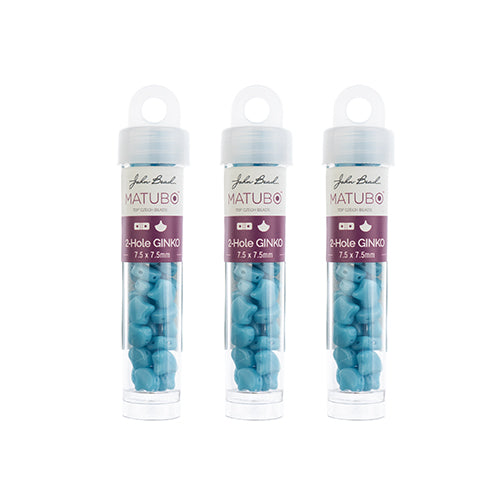 Matubo Czech Ginko 2-Hole apx. 12g vials Turquoise 