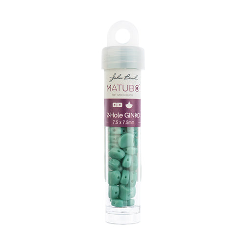 Matubo Czech Ginko 2-Hole apx. 12g vials Turquoise 