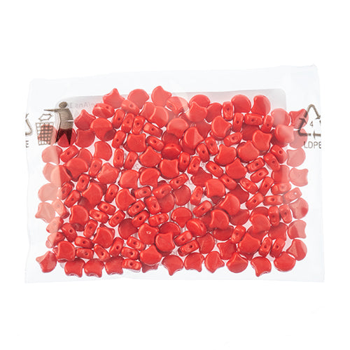 Matubo Czech Ginko 2-Hole 50g Opaque Coral Red