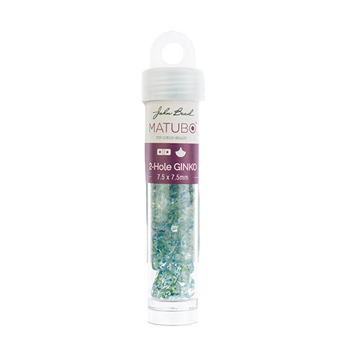 Matubo Czech Ginko 2-Hole apx. 12g vials Crystal Confetti Splash