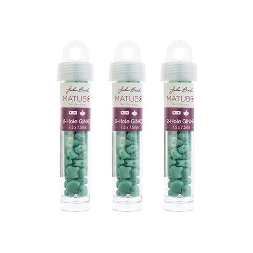 Matubo Czech Ginko 2-Hole apx. 12g vials Turquoise 