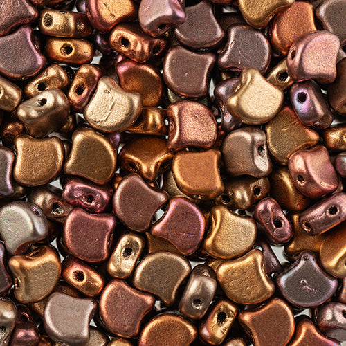 Matubo Czech Ginko 2-Hole apx. 12g vials Rainbow Metallic Shades