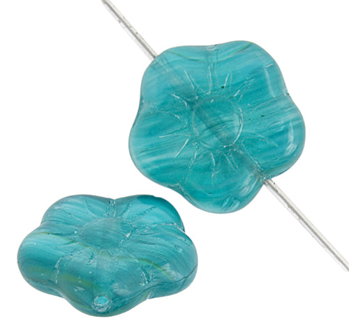 Glass Pressed Bead Flower 15mm 