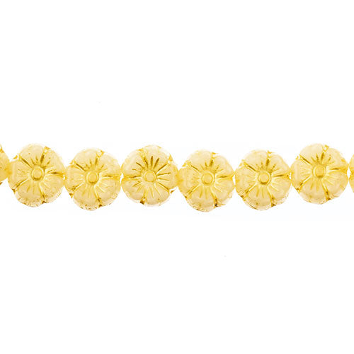 Czech Pressed Glass Flower Bead Strand 9mm Alabaster Shades