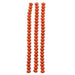 Czech Pressed Glass Pumpkin Bead Strand 8x11mm Red Terracota on Orange 23pc