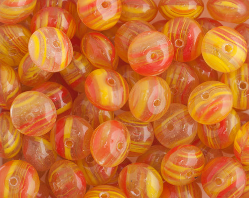 Glass Pressed Beads 8mm Rondelle