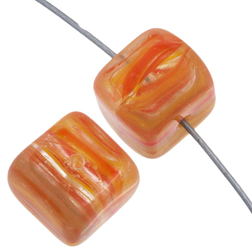 Glass Pressed Beads 8x10mm Cubes