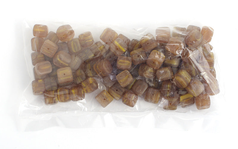 Glass Pressed Beads 8x10mm Cubes