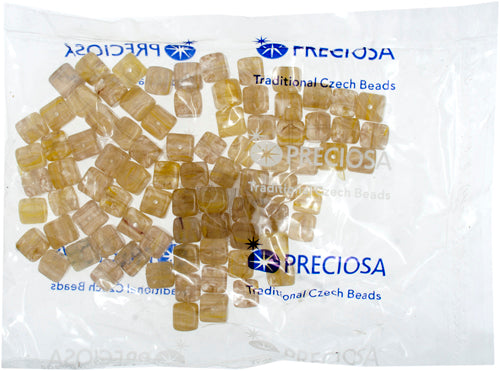 Glass Pressed Beads 8x10mm Cubes