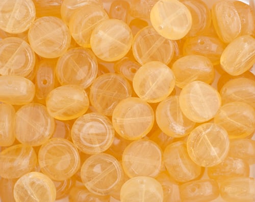 Glass Pressed Beads 8mm Flat Round