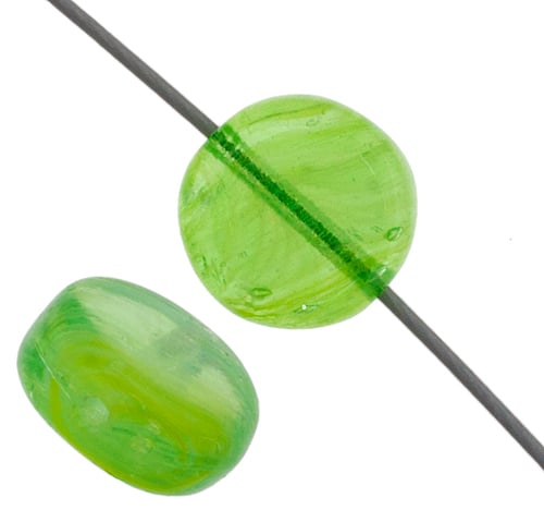 Glass Pressed Beads 8mm Flat Round