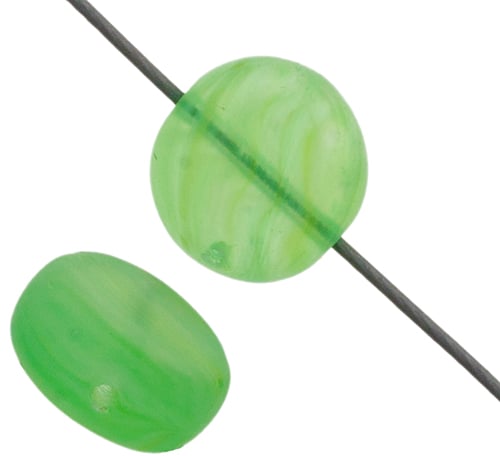 Glass Pressed Beads 8mm Flat Round