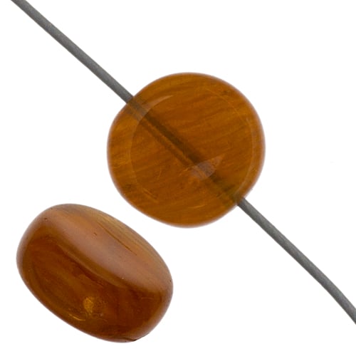 Glass Pressed Beads 8mm Flat Round