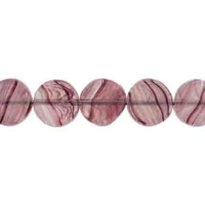 Glass Pressed Beads 8mm Flat Round