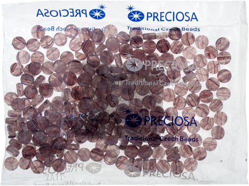 Glass Pressed Beads 8mm Flat Round