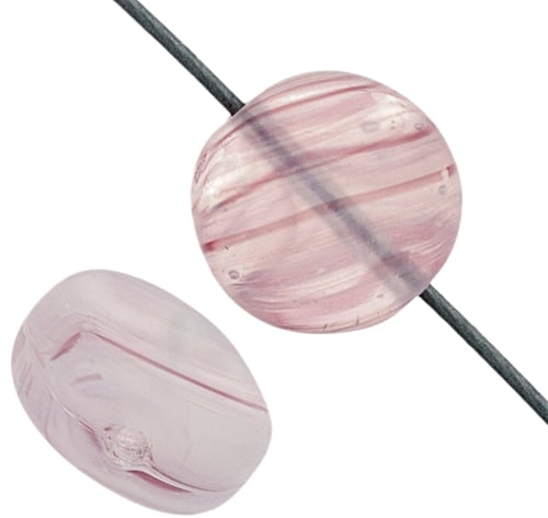 Glass Pressed Beads 8mm Flat Round