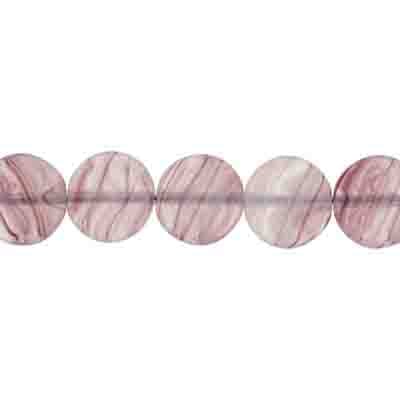 Glass Pressed Beads 8mm Flat Round