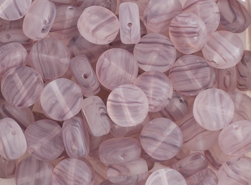 Glass Pressed Beads 8mm Flat Round