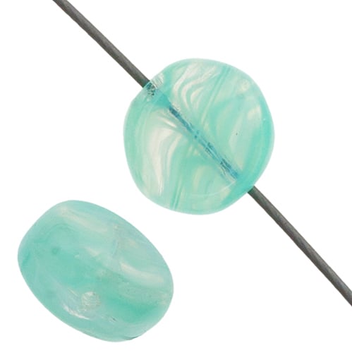 Glass Pressed Beads 8mm Flat Round