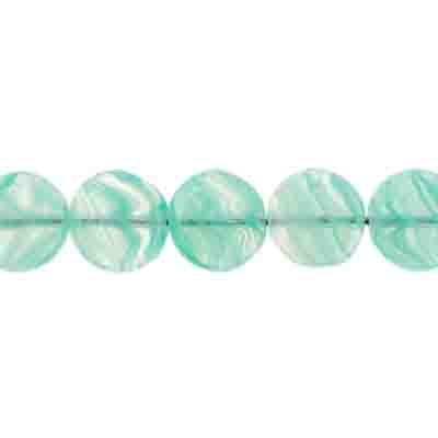 Glass Pressed Beads 8mm Flat Round