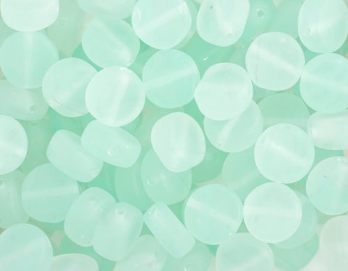 Glass Pressed Beads 8mm Flat Round