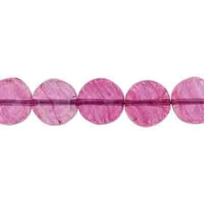 Glass Pressed Beads 8mm Flat Round