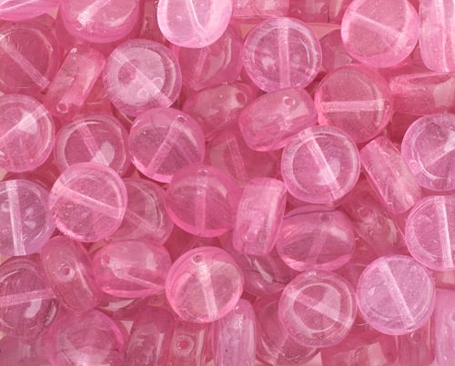 Glass Pressed Beads 8mm Flat Round