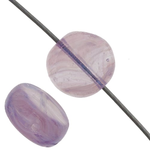 Glass Pressed Beads 8mm Flat Round