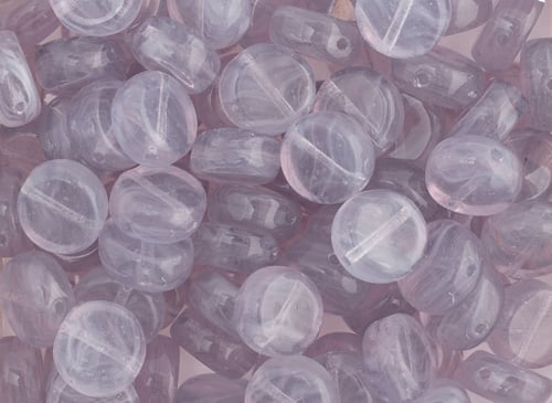 Glass Pressed Beads 8mm Flat Round