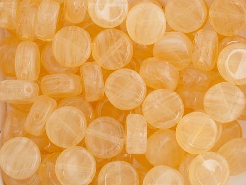 Glass Pressed Beads 8mm Flat Round