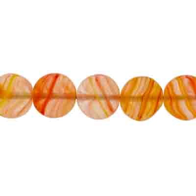 Glass Pressed Beads 8mm Flat Round