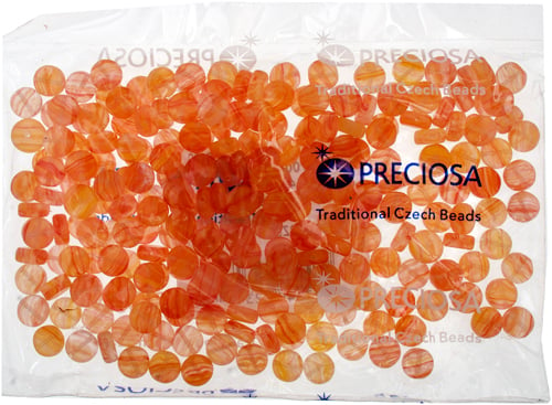 Glass Pressed Beads 8mm Flat Round