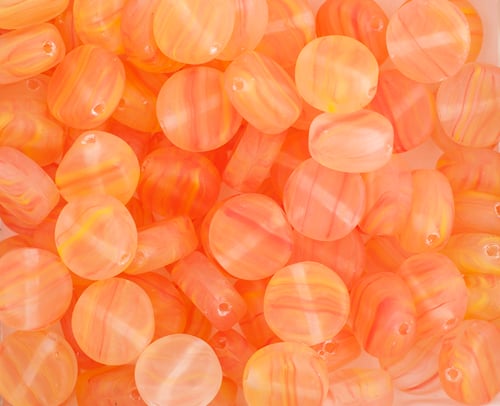 Glass Pressed Beads 8mm Flat Round