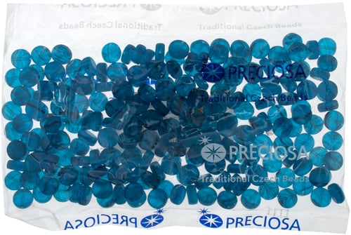 Glass Pressed Beads 8mm Flat Round