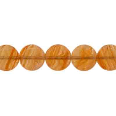 Glass Pressed Beads 8mm Flat Round