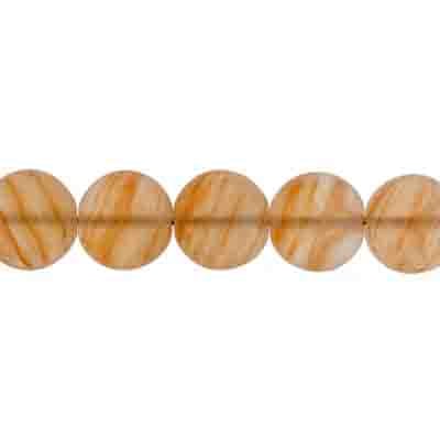 Glass Pressed Beads 8mm Flat Round