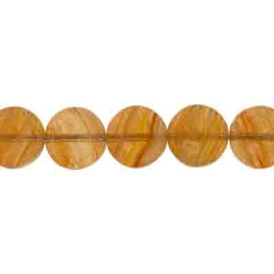 Glass Pressed Beads 8mm Flat Round