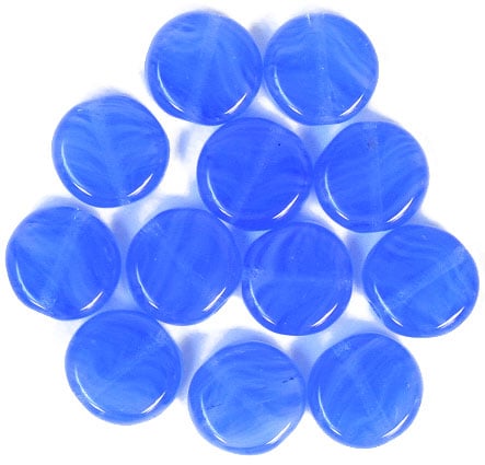 Glass Pressed Beads 8mm Flat Round