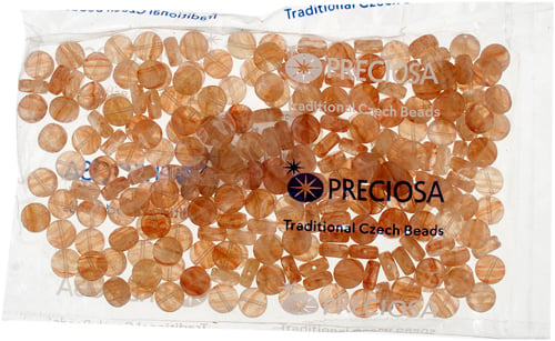 Glass Pressed Beads 8mm Flat Round