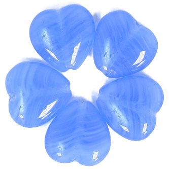 Glass Pressed Beads 10x10mm Heart 